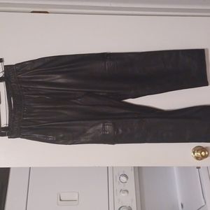 Walter Baker cropped leather joggers